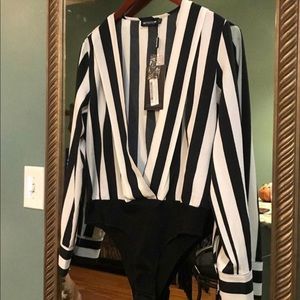 One piece black and white bodysuit